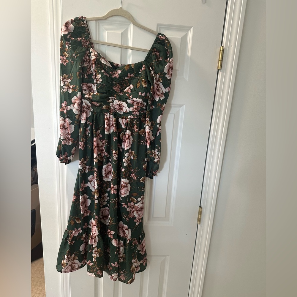 BOG Collective Dresses | Bog Floral Dress | Color: Green/Pink | Size: S